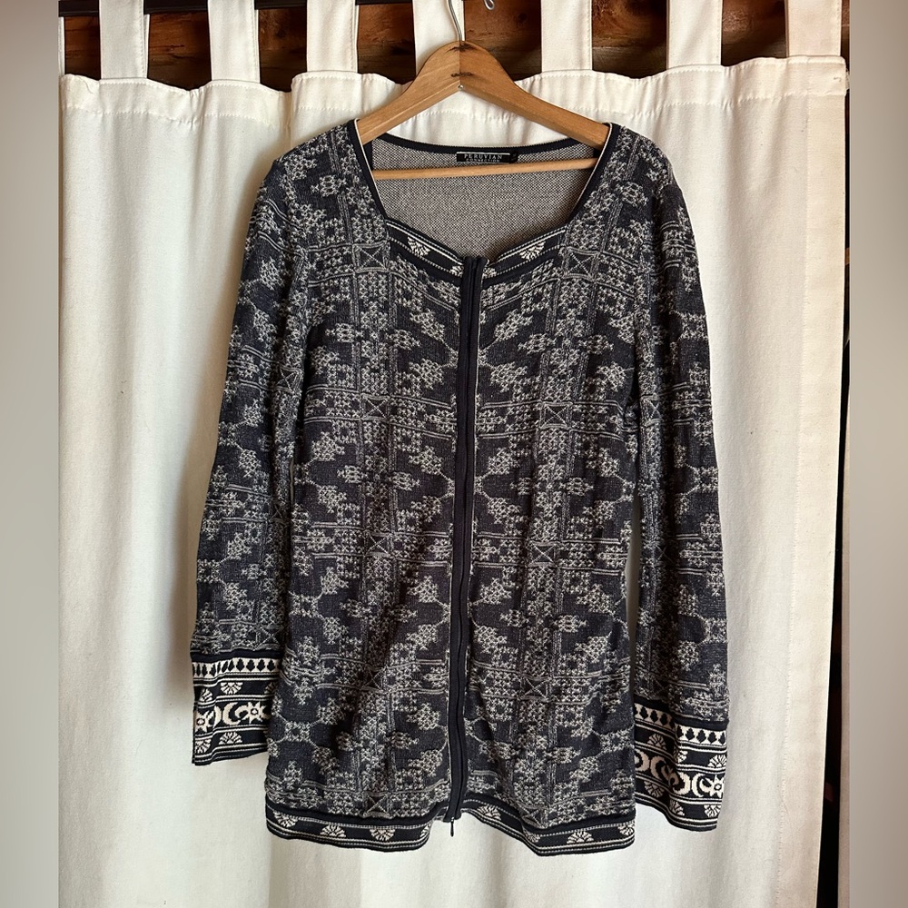 Peruvian Connection Zip Cardigan Pima Cotton
